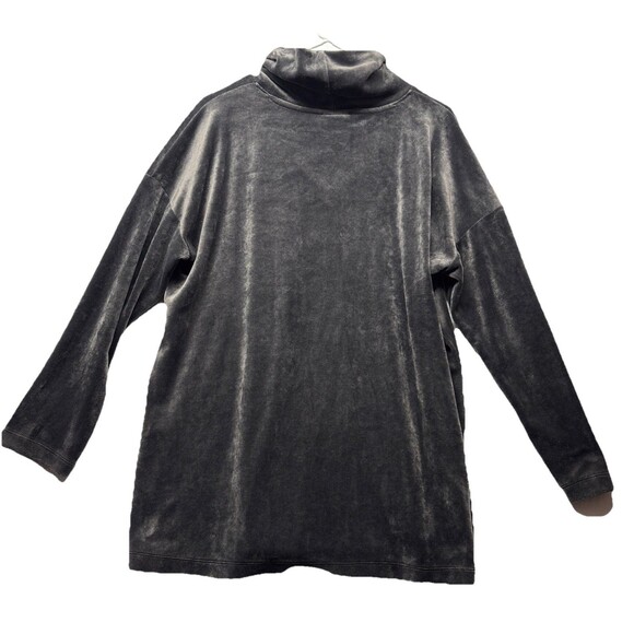 J. Jill Pure Jill Velour Velvet Cowl Neck Tunic Top Gray Size L Long Sleeve Soft - Picture 4 of 4